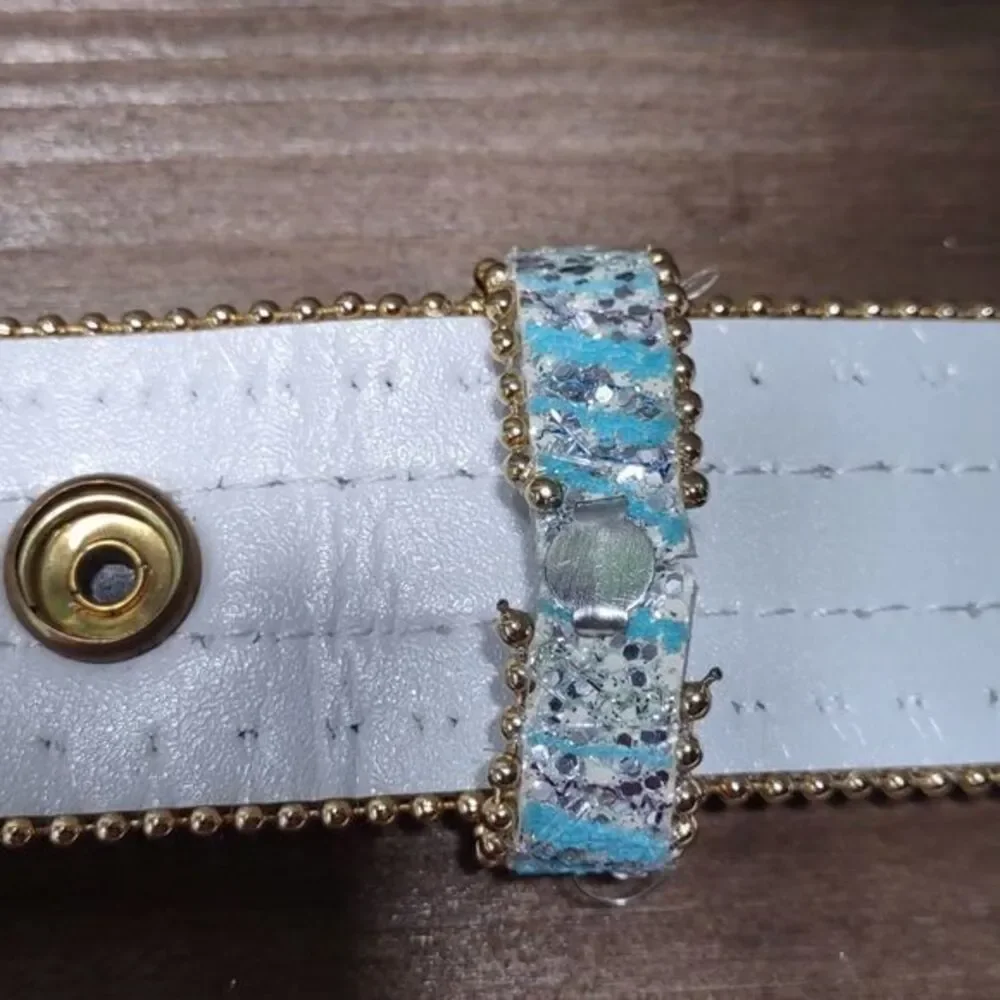 Blue Pearl Sparkle Statement Belt Unmarked‎